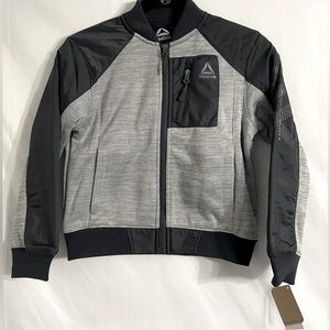 Reebok Boys CrossFit Soft Shell Full Zip Fleece Jacket Heather Grey Size 7